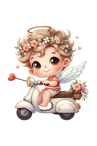 StoryGift Romania Sticker Adeziv 90CM cu un bebelus care conduce un scuter, i...