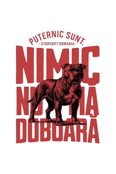 StoryGift Romania Sticker Eticheta 50CM Adeziv Caine furios mesaj motivational NIMIC NU TE DOBOARA cu Margini Al