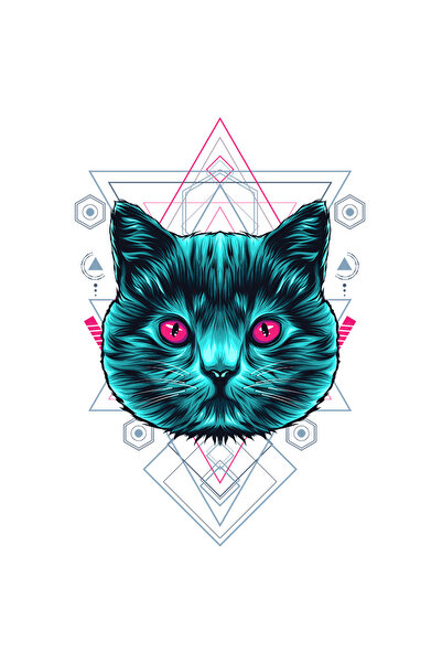 StoryGift Romania Sticker Adeziv 90CM Cu Pisica, Geometrie, Arta Abstracta, c...