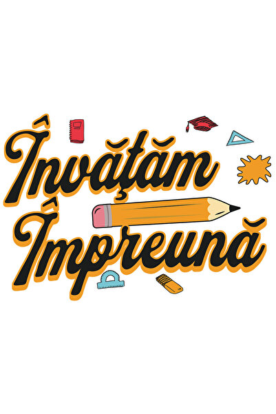 StoryGift Romania Sticker Autocolant 70CM cu Rechizite scolare Copii Creion I...