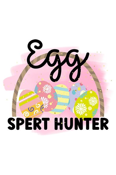StoryGift Romania Sticker Eticheta 40CM cu mesajul "Egg spert hunter", Paste fericit, ilustratie, sarbatori pasc
