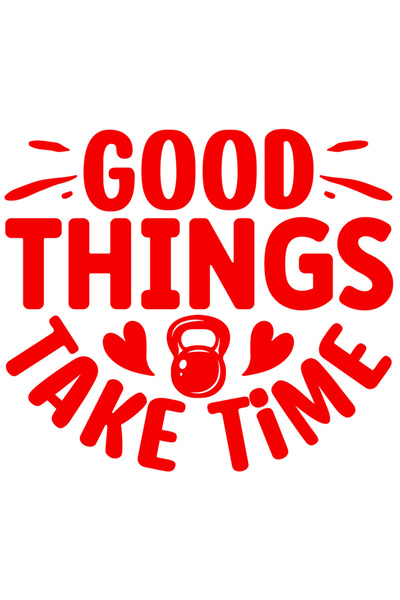 StoryGift Romania Sticker Exterior cu inimioare si textul "Good things take time" - lucrurile bune necesita