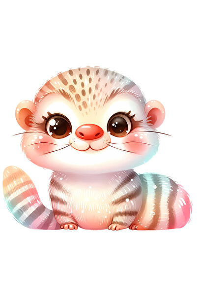 StoryGift Romania Sticker Adeziv 90CM cu o vidra micuta vesela, ilustratie, c...