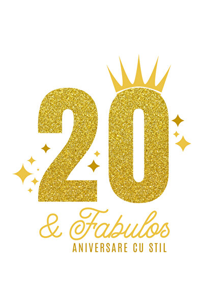 StoryGift Romania Sticker Autocolant 70CM Adeziv aniversare 20 ani, petrecere...