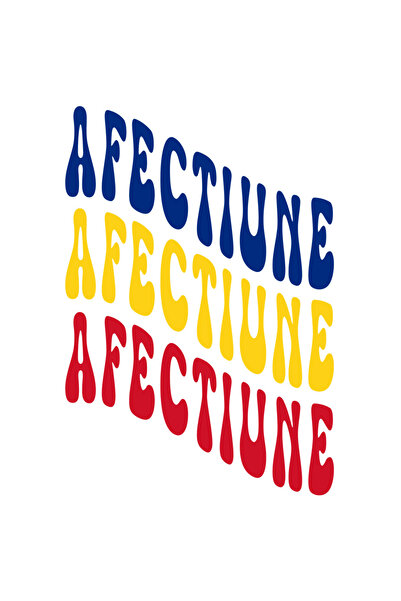 StoryGift Romania Sticker Eticheta 50CM Cuvantul Afectiune, in Culorile Steag...