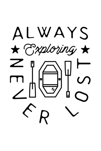 StoryGift Romania Sticker Eticheta 50CM Cu Mesaj Always Exploring Never Lost, Barca, Vasle, Infinitul Marii, Ave