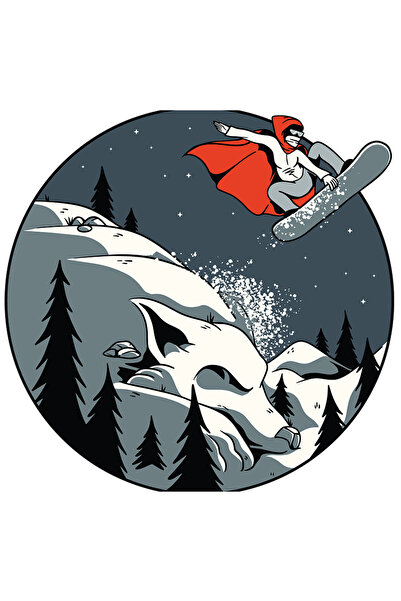 StoryGift Romania Sticker Autocolant 70CM Cu Zapada, Basm, Snowboard, Sport, ...