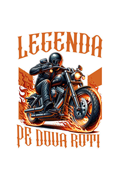 StoryGift Romania Sticker Autocolant 70CM cu Motociclist In Tinuta De Piele Protectie Flacari Pasiune Copii cu M