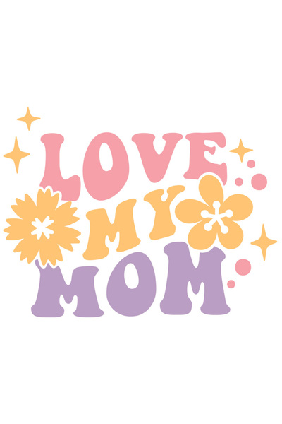 StoryGift Romania Sticker Autocolant 70CM Cu Text Colorat Love My Mom, Flori,...