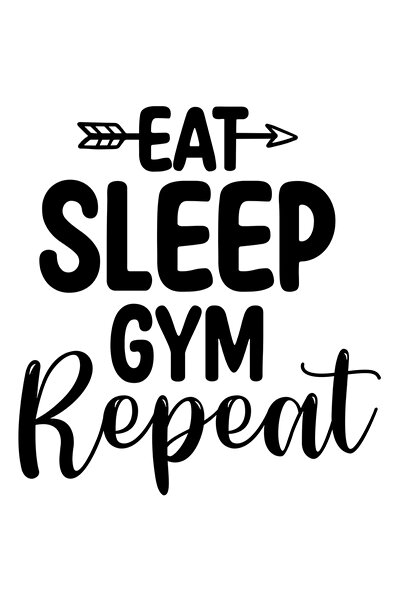 StoryGift Romania Sticker Exterior cu textul "Eat sleep, gym, repeat" - manan...
