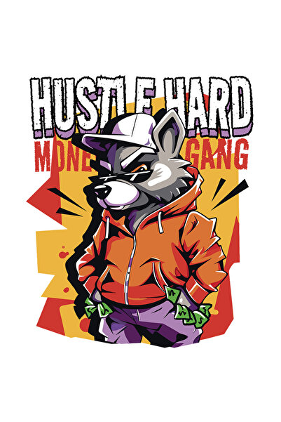 StoryGift Romania Sticker Eticheta 40CM Cu Mesaj In Engleza Hustle Hard Money...