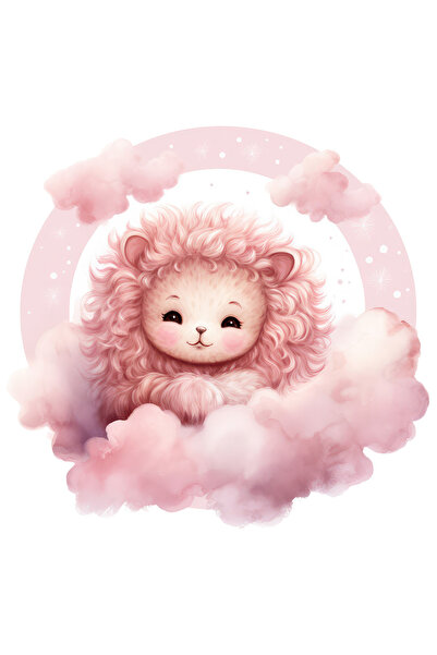 StoryGift Romania Sticker Autocolant 70CM cu un leut aproape adormit, ilustratie, ii e somn, norisori, stelute,