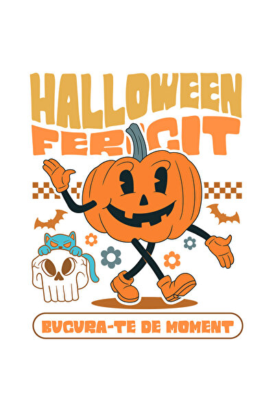 StoryGift Romania Sticker Adeziv 90CM cu Dovleac De Hallowen Vesel Text hallo...