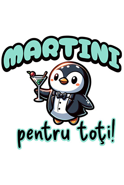 StoryGift Romania Sticker Eticheta 50CM Adeziv Martini pentru toti pingun in ...