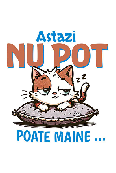 StoryGift Romania Sticker Adeziv 90CM cu Pisica haioasa Pe Perna Pufoasa Text...