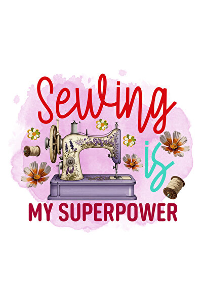 StoryGift Romania Sticker Eticheta 50CM cu mesajul "Sewing is my superpower",...
