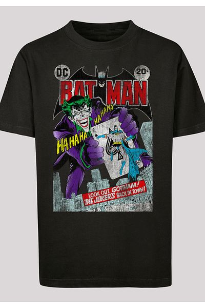 F4NT4STIC Herren Batman Joker Playing Card Cover With Basic Crewneck