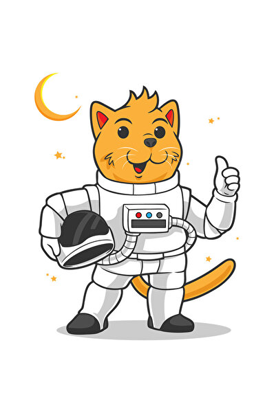 StoryGift Romania Sticker Eticheta 50CM Cu Pisica, Astronaut, Stele, SF, Spat...