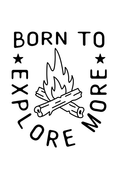 StoryGift Romania Sticker Adeziv 90CM Cu Mesaj Born To Explore More, Foc De Tabara, Calea Printre Munti, Zona Mo