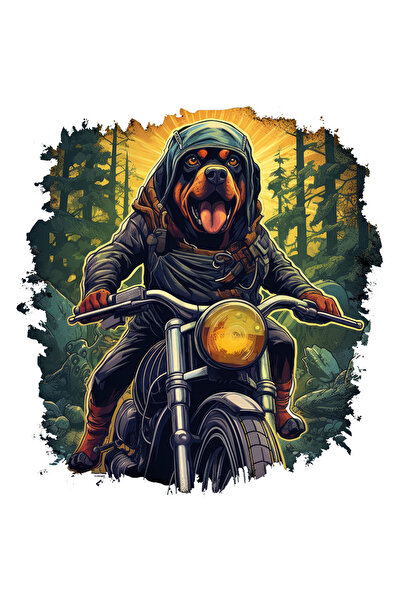 StoryGift Romania Sticker Eticheta 50CM cu un catel Rottweiler care merge pri...