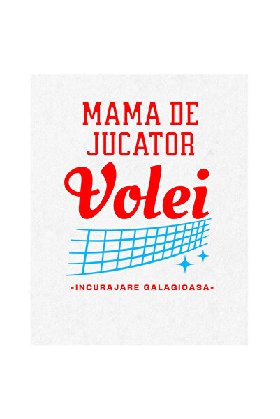StoryGift Romania Sticker Autocolant 70CM Adeziv mama jucator de volei, sport, minge, performanta cu Margini Alb