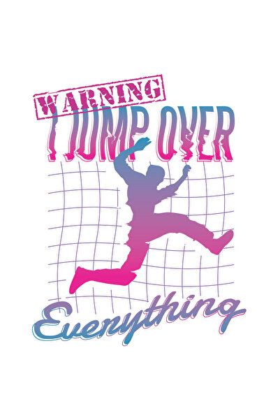 StoryGift Romania Sticker Eticheta 40CM Cu Mesaj Warning Jump Over Everything...