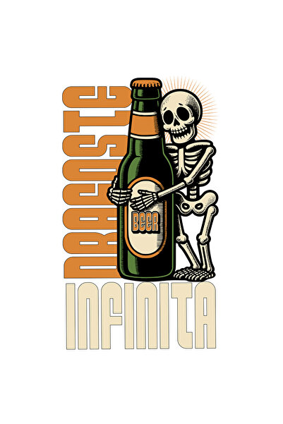 StoryGift Romania Sticker Adeziv 90CM Adeziv dragoste infinita , pentru totdeauna schelete bere cu Margini Albe,