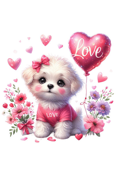 StoryGift Romania Sticker Autocolant 70CM cu o catelusa imbujorata, ilustrati...