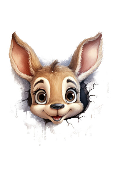 StoryGift Romania Sticker Adeziv 90CM cu o caprioara care scoate capul printr...