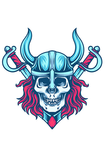 StoryGift Romania Sticker Cu Craniu, Viking, Sabie, Coif, Armura, Fantasy, Cu...