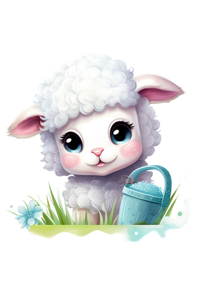 StoryGift Romania Sticker Autocolant 70CM cu o oita in natura, iarba, plante, verdeata, floare, libertate, imbuj