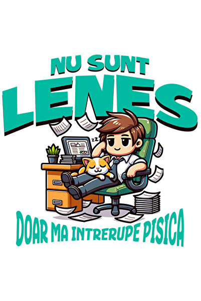 StoryGift Romania Sticker Adeziv 90CM cu Barbat In Costum La Birou Text Nu Su...