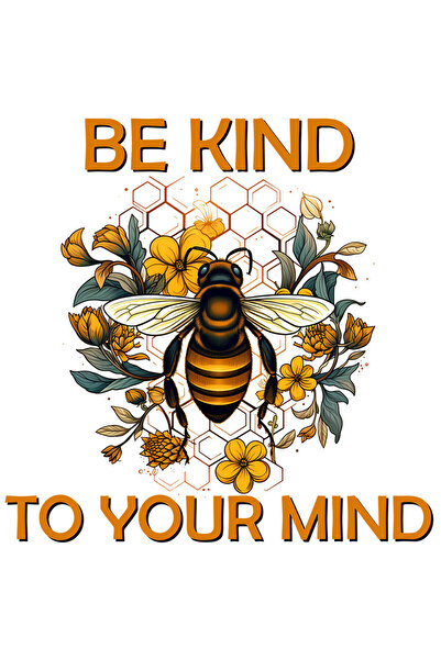 StoryGift Romania Sticker Adeziv 90CM cu o albina cu mesajul "Be kind to your...