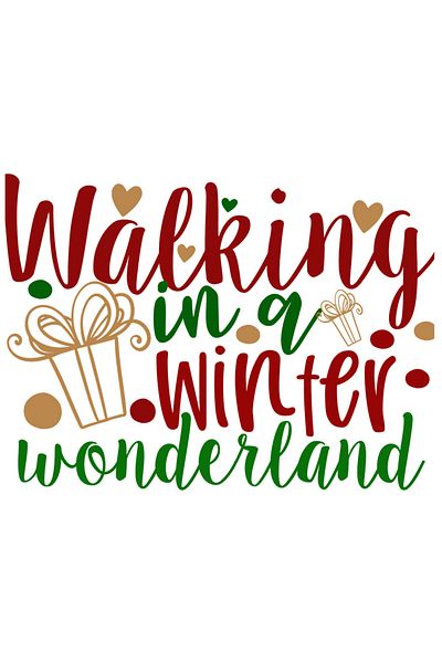 StoryGift Romania Sticker Adeziv 90CM Cu Mesajul Walking In A Winter Wonderland, ri, Iubitorii De Craciun, Verde