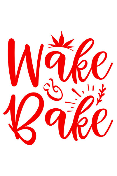 StoryGift Romania Sticker Autocolant 30CM Exterior cu textul in limba engleza "Wake & bake" - trezeste-te si coa