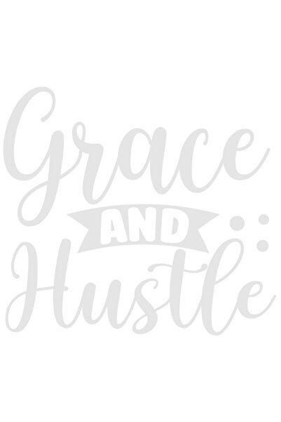 StoryGift Romania Sticker Autocolant 30CM Exterior cu textul "Grace and hustle" - gratie si agitatie , Vinyl Alb
