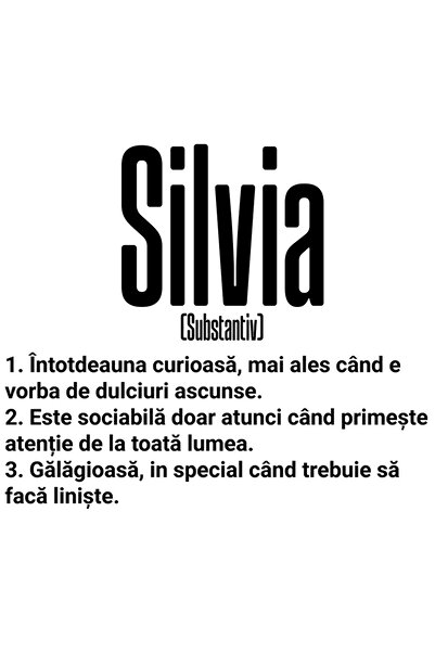 StoryGift Romania Sticker Autocolant 70CM Cu Numele Silvia, si Mesaj Amuzant,...