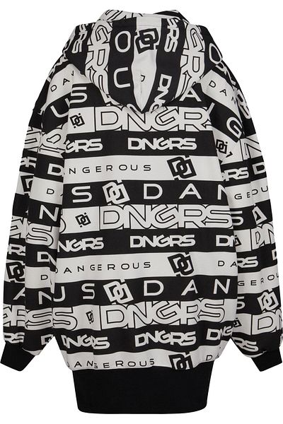 Dangerous DNGRS Damen Tracks Oversize Hooded Dress