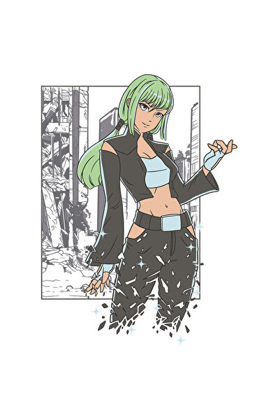 StoryGift Romania Sticker Adeziv 90CM Cu Fata Anime Cu Breton Par Verde, Cost...