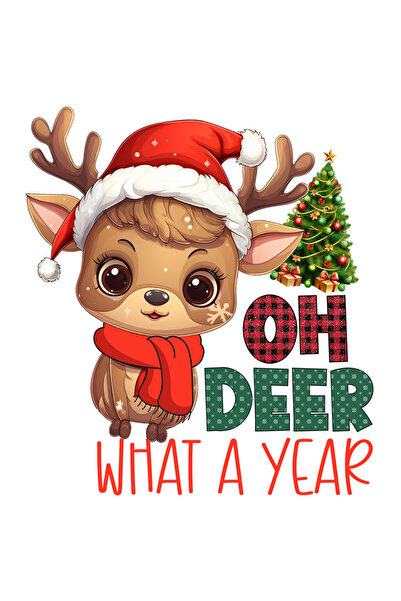 StoryGift Romania Sticker Eticheta 50CM cu un ren micut cu mesajul "Oh, deer,...