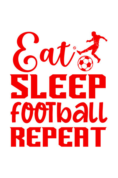StoryGift Romania Sticker Eticheta 40CM Exterior cu mesajul "Eat sleep, footb...