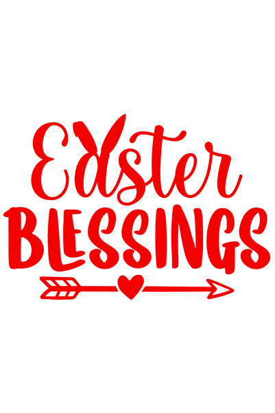 StoryGift Romania Sticker Adeziv 90CM Exterior cu urechi de iepuras si inima cu mesajul "Easter blessings" - bin