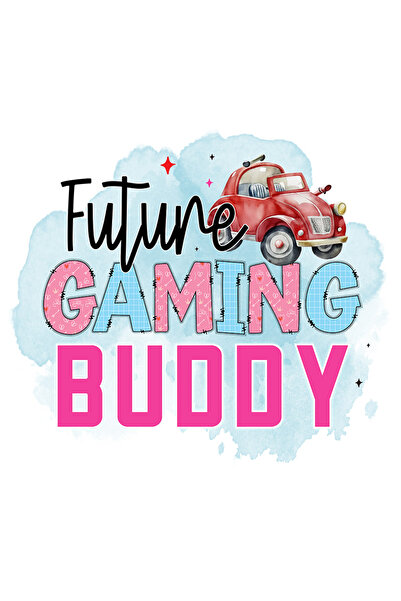 StoryGift Romania Sticker Autocolant 70CM cu mesajul "Furure gaming buddy", ilustratie, pentru copii, viitor ami