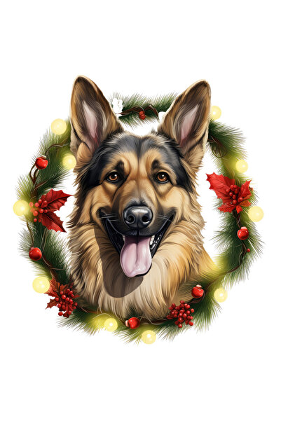 StoryGift Romania Sticker Eticheta 40CM cu un caine lup bucuros, ilustratie, ...