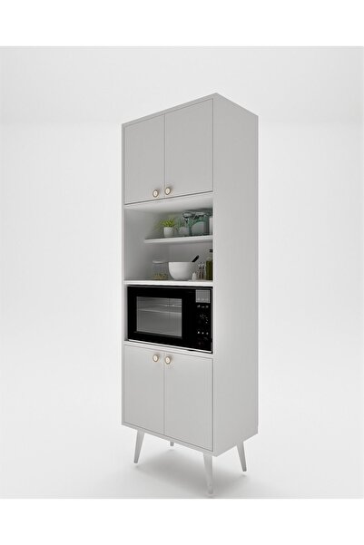 FLORADESİGN Lavin Çok Amaçlı Mutfak -banyo-kiler Ve Fırın Dolabı / 4 Kapaklı Dolap / Mikrodalga Fırın Dolabı