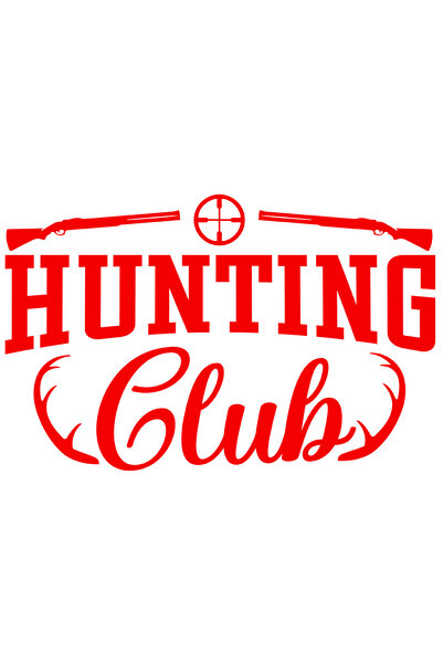 StoryGift Romania Sticker Autocolant 70CM Exterior pentru pasionatii de vanatoare cu textul "Hunting club" - clu