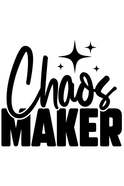 StoryGift Romania Sticker Autocolant 70CM Exterior cu textul in engleza "Chaos maker" - creator de haos dezastru