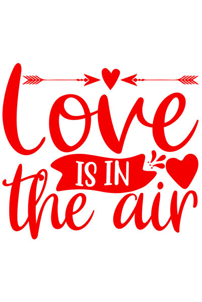 StoryGift Romania Sticker Adeziv 90CM Exterior cu inimioare si textul "Iubirea e in aer" - pentru persoanele ind