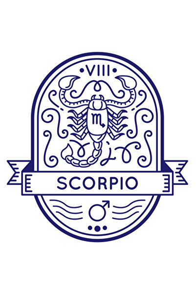 StoryGift Romania Sticker Cu Semn Zodie Scorpion, Albastru, Mituri, Zodiac, M...