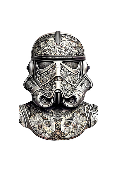 StoryGift Romania Sticker Autocolant 70CM Cu Soldat Alb Star Wars, Cu Armura Stil mozaic, Razboiul Stelelor, Des